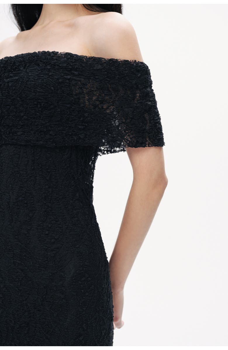 Nocturne Black Off-Shoulder Lace Maxi Dress, Alternate, color, 