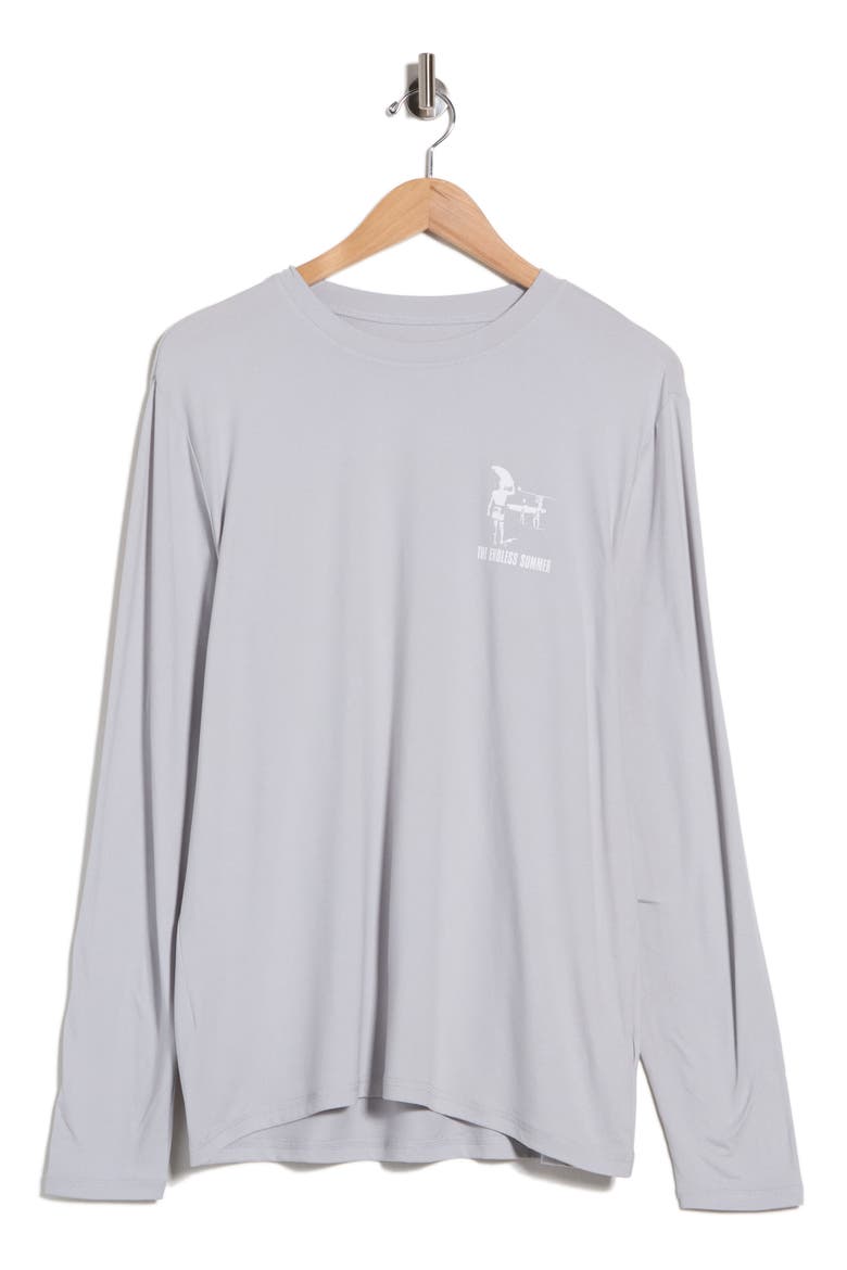 Graphic Long Sleeve Sun Shirt, Alternate, color, HEATHER GREY
