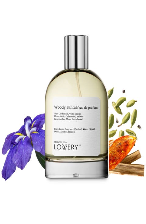 Woody Santal Eau de Parfum, Made in USA, 3.4 oz