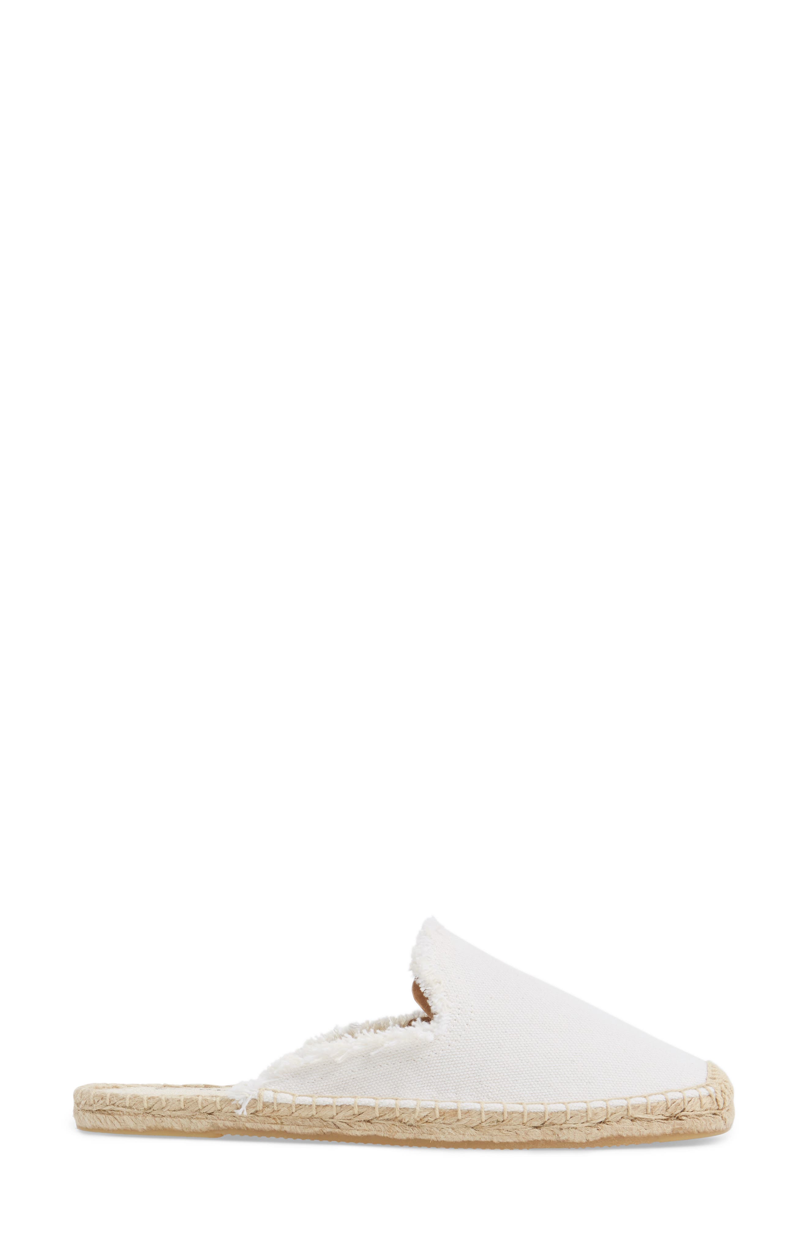 Frayed Loafer Mule, Alternate, color, WHITE CANVAS