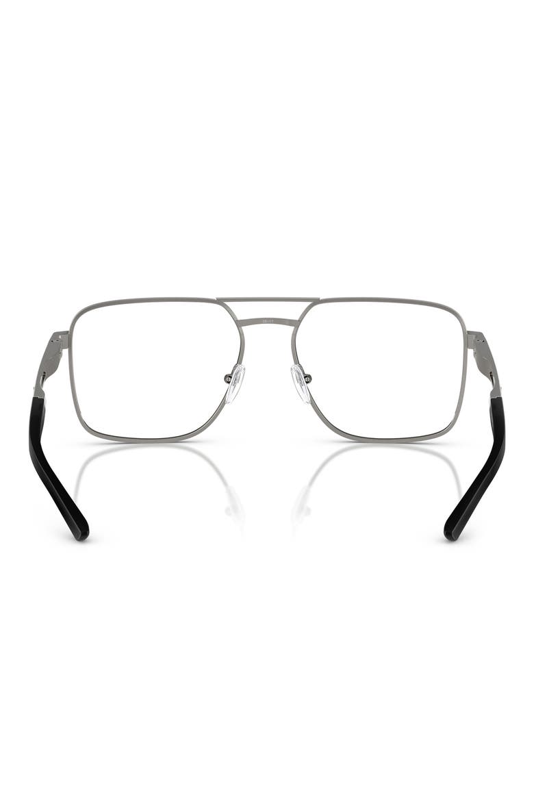 58mm Square Optical Glasses, Alternate, color, GUNMETAL