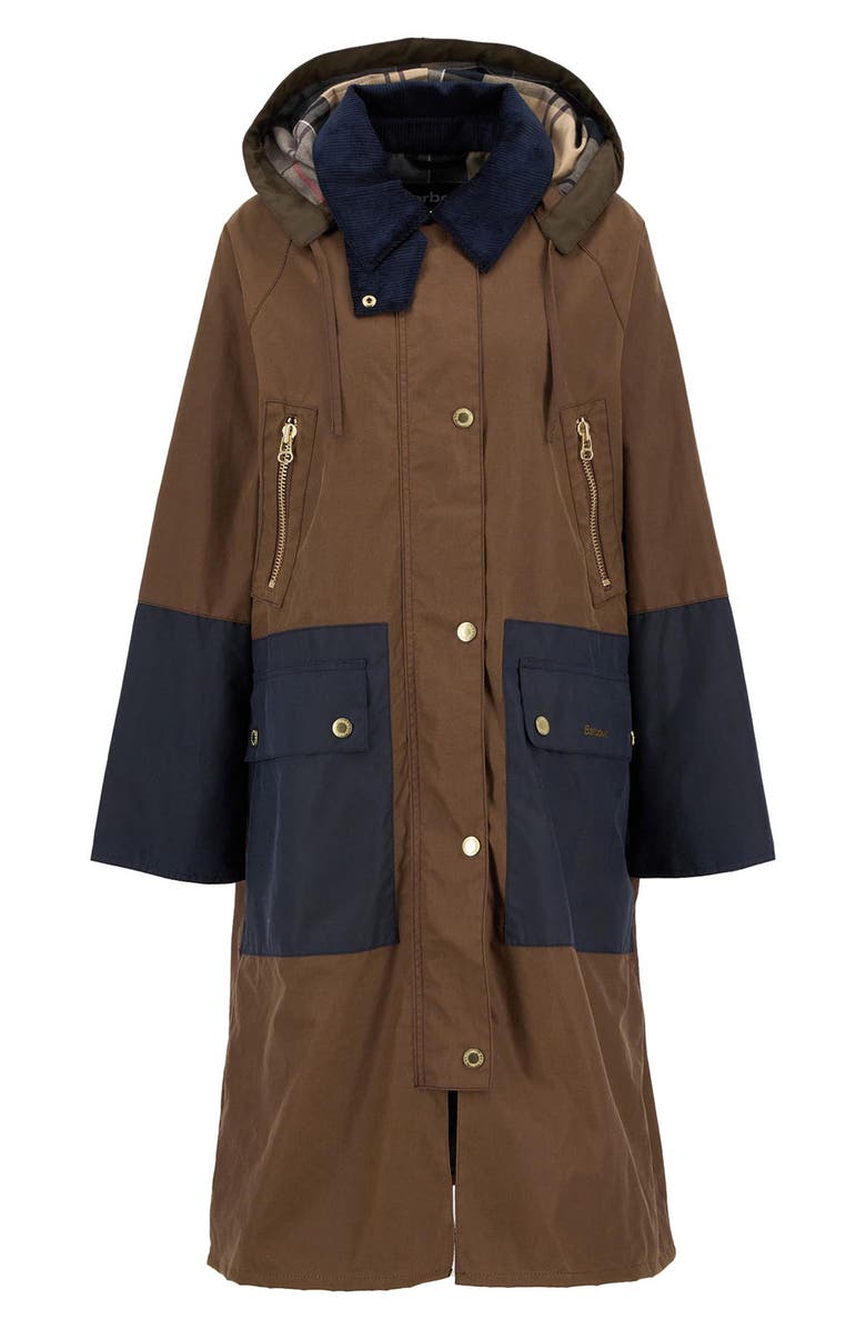 Barbour Carolyn Waxed Cotton Jacket, Alternate, color, Tan/ Dress Tartan