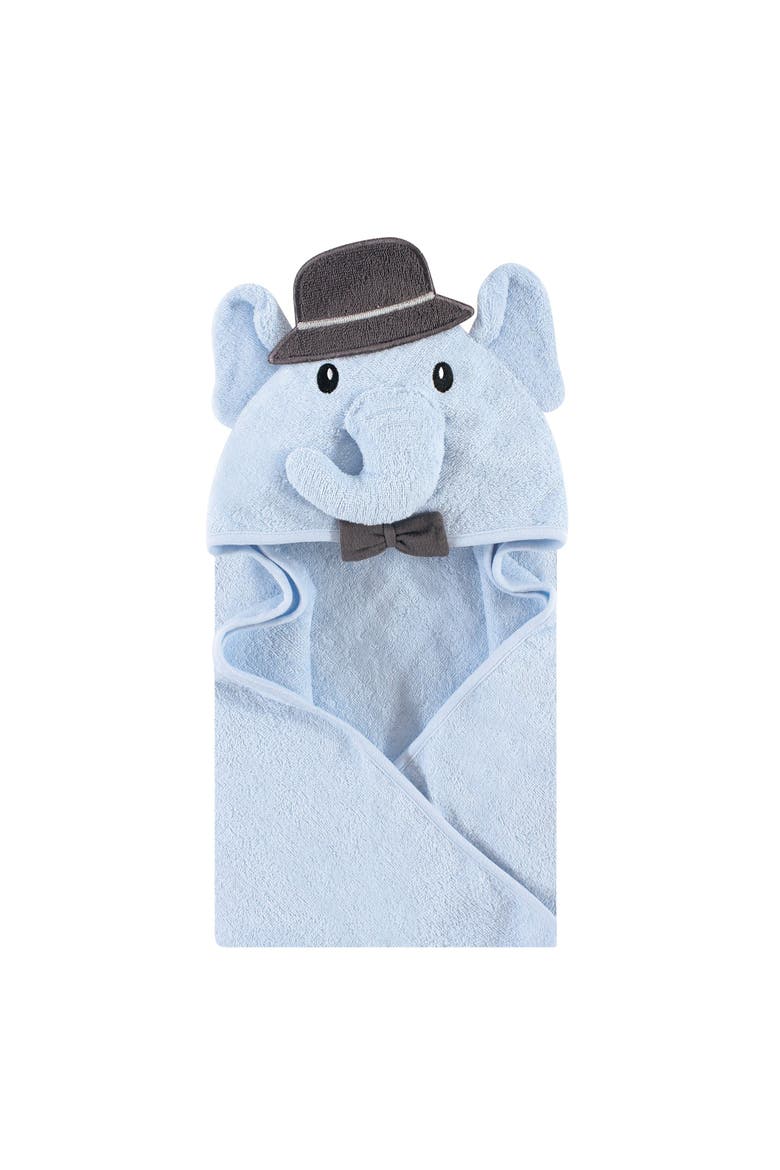 Animal Hooded Towel, Main, color, Blue Charcoal Elephant