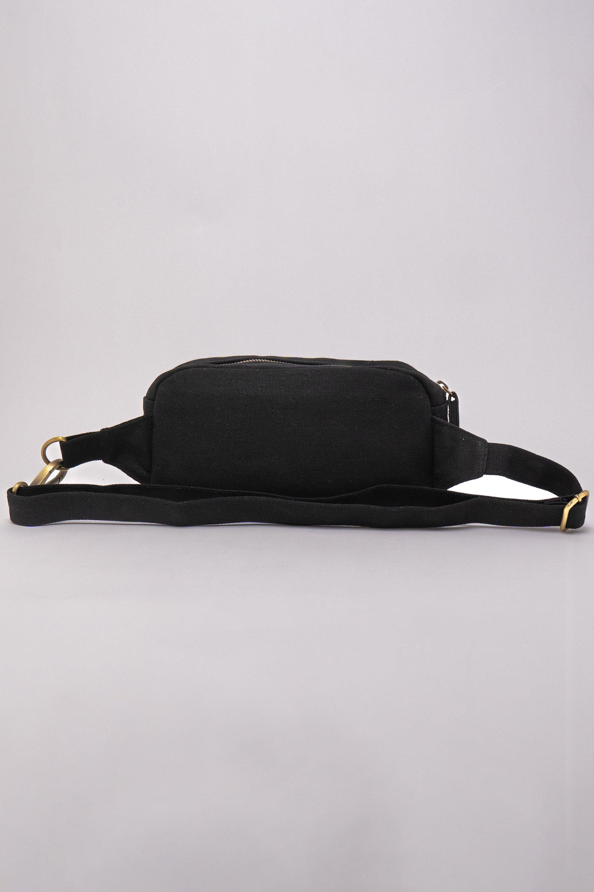 Terra Thread Organic Cotton Sling Belt Bag, Alternate, color, Ivory Black