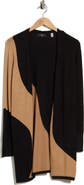 T Tahari Colorblock Open Front Cardigan