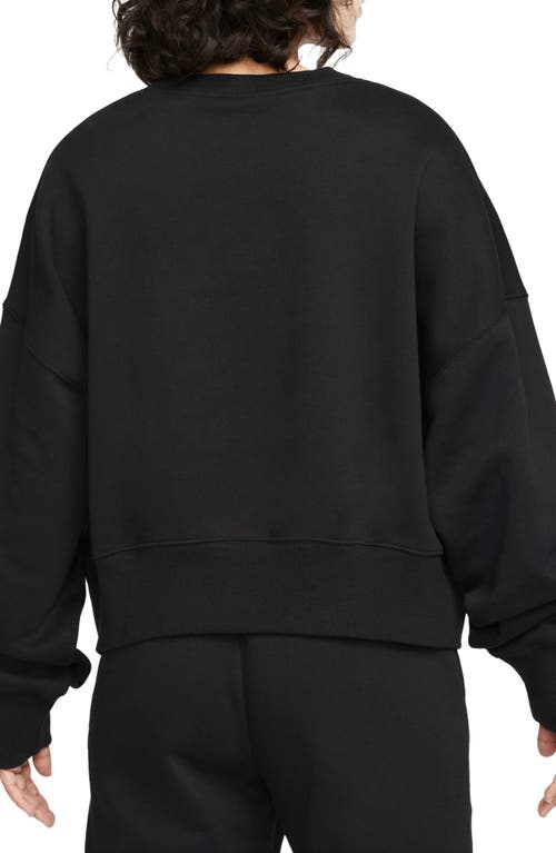 Nike Phoenix Fleece Crewneck Sweatshirt In Black