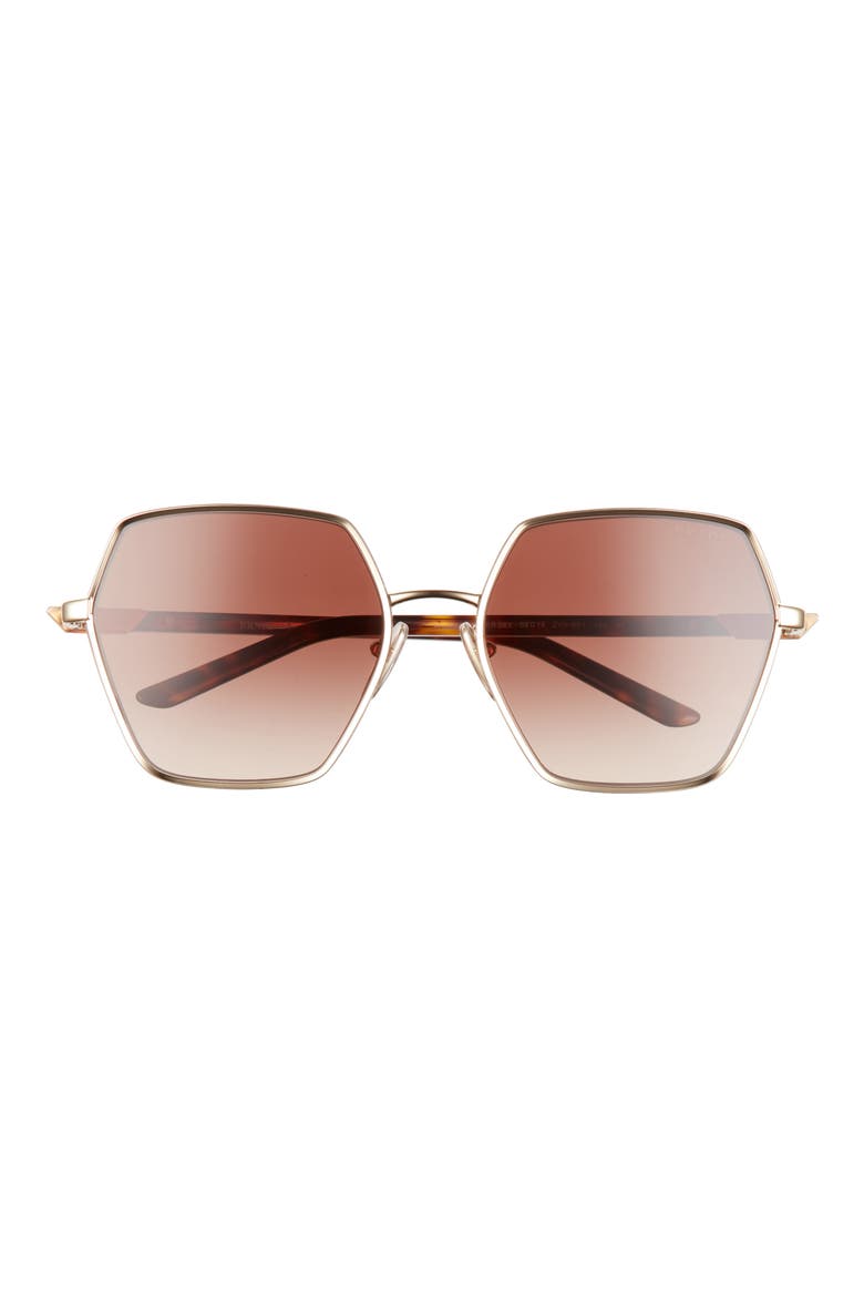 58mm Gradient Square Sunglasses, Main, color, PALE GOLD