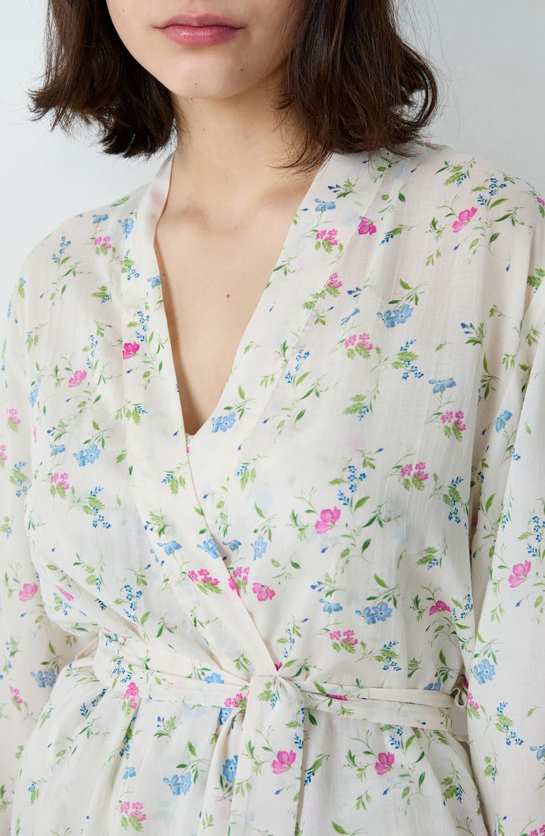 Etam Prati Deshabille Short Robe, Alternate, color, Imprime Fond Ecru