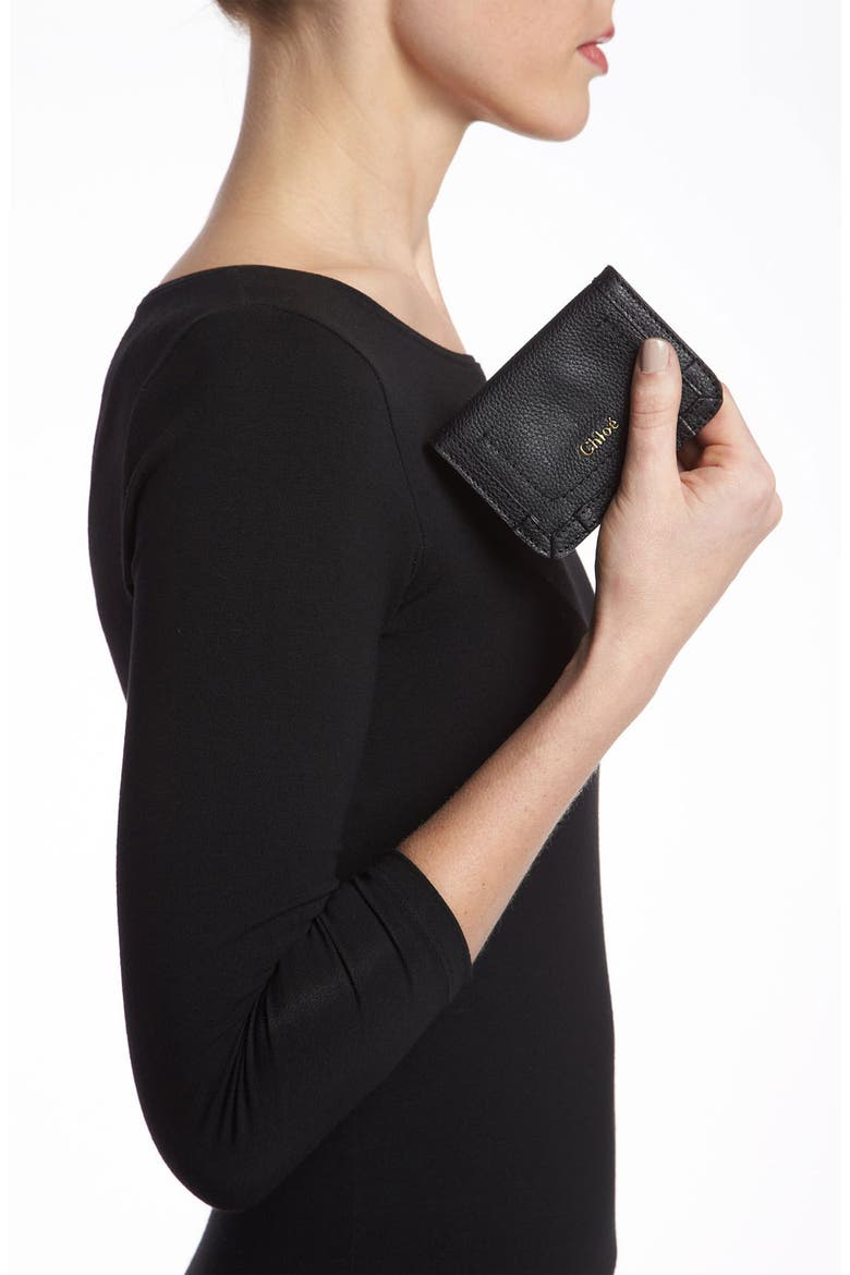 'Paraty' Leather Card Holder, Alternate, color, BLACK