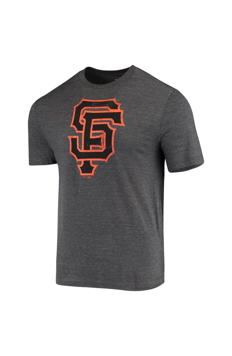 FANATICS Men's Fanatics Branded Charcoal San Francisco Giants Weathered Official Logo Tri-Blend T-Shirt, Alternate, color, Charcoal