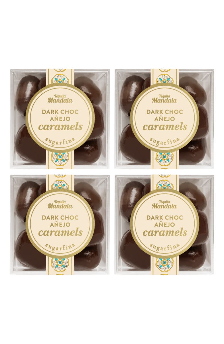 sugarfina x Tequila Mandala Dark Chocolate Añejo Caramel Set of 4 Candy Cubes, Main, color,