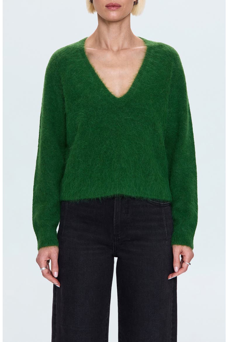 Kit V-Neck Sweater, Main, color, WINTER GREEN