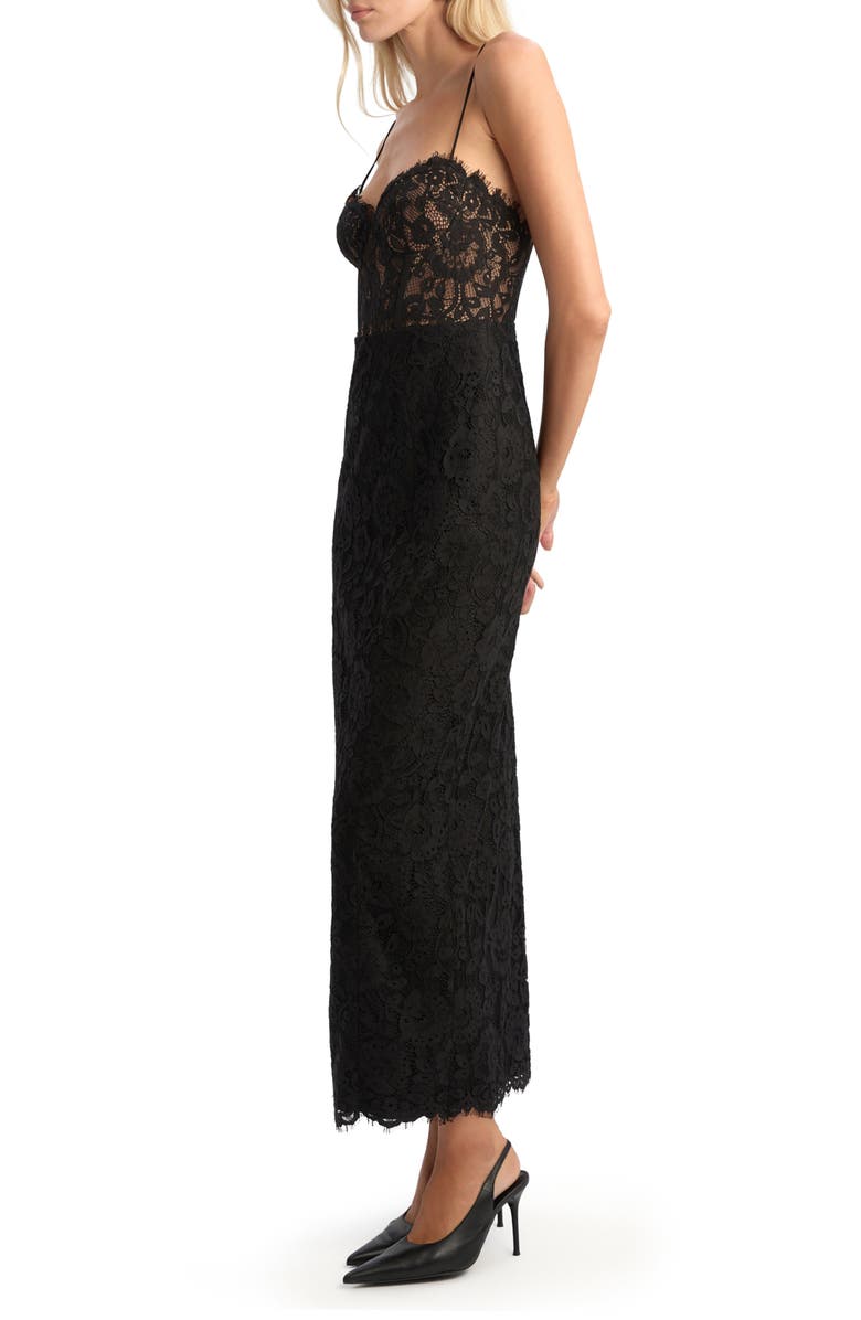 Bardot Blaine Lace Midi Dress, Alternate, color, Black