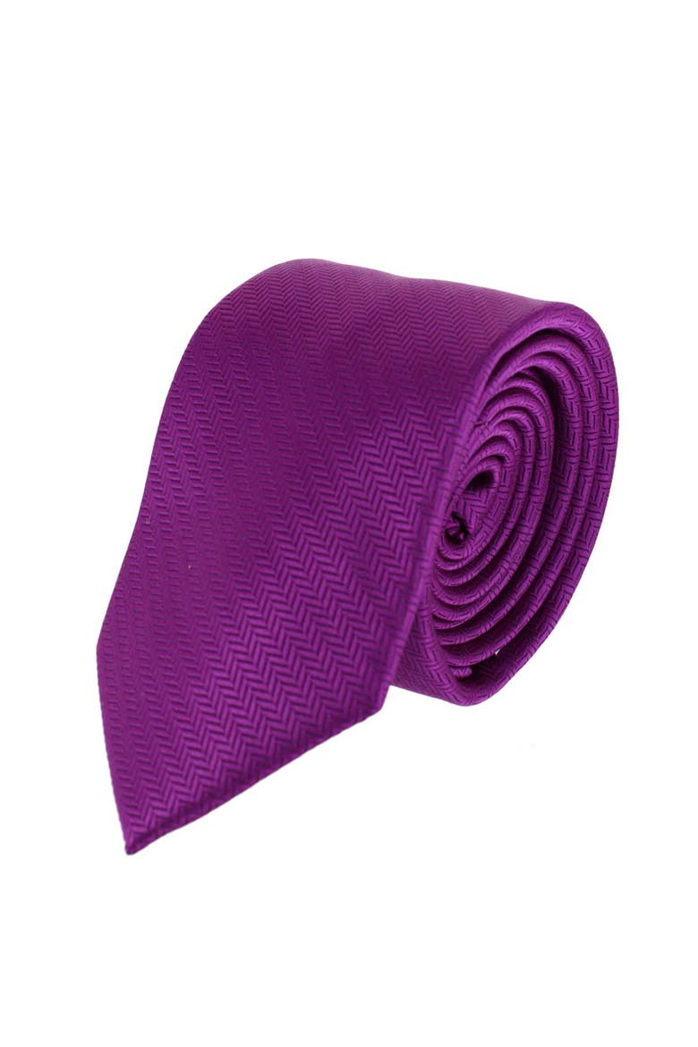 Etched Herringbone Twist Necktie, Main, color, Purple