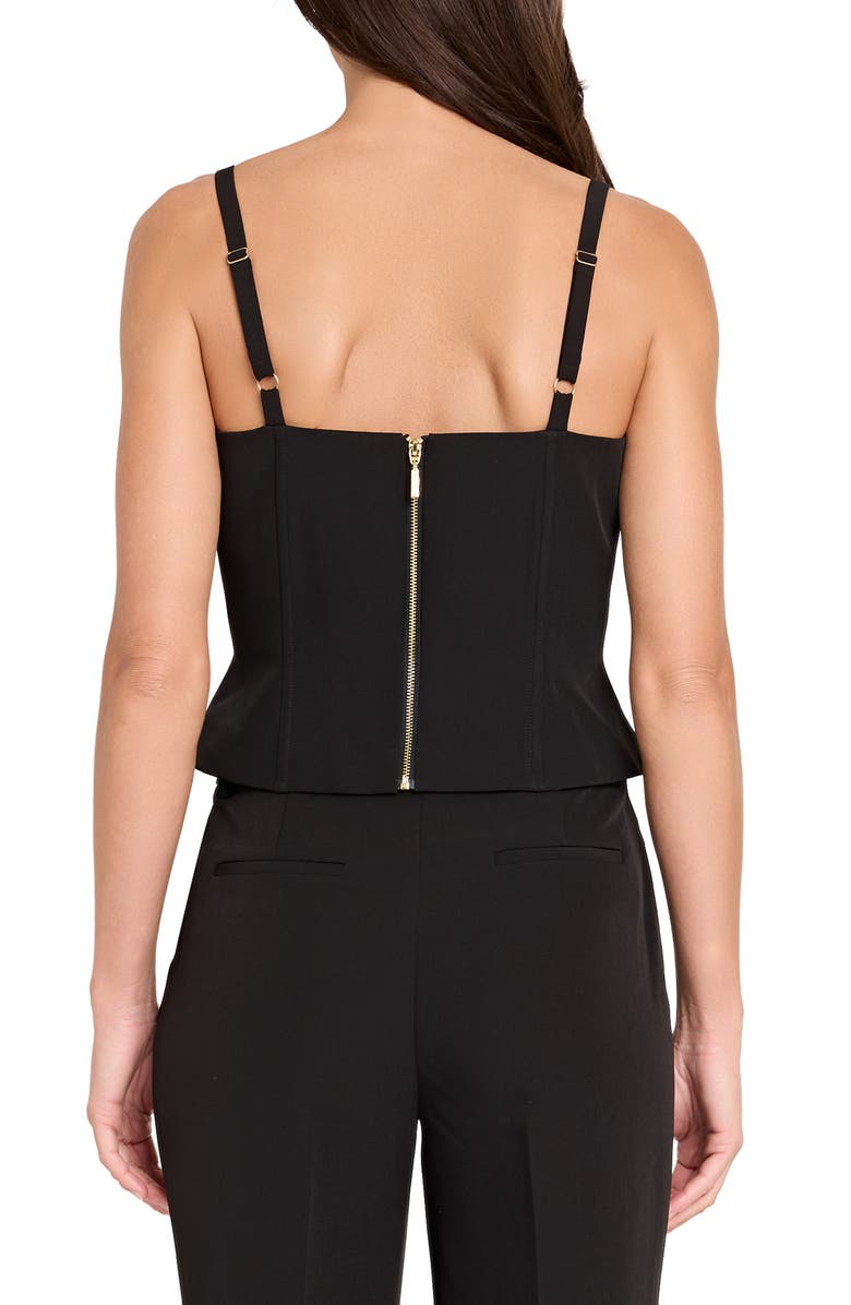 Tahari ASL Crepe Corset Tank, Alternate, color, Black