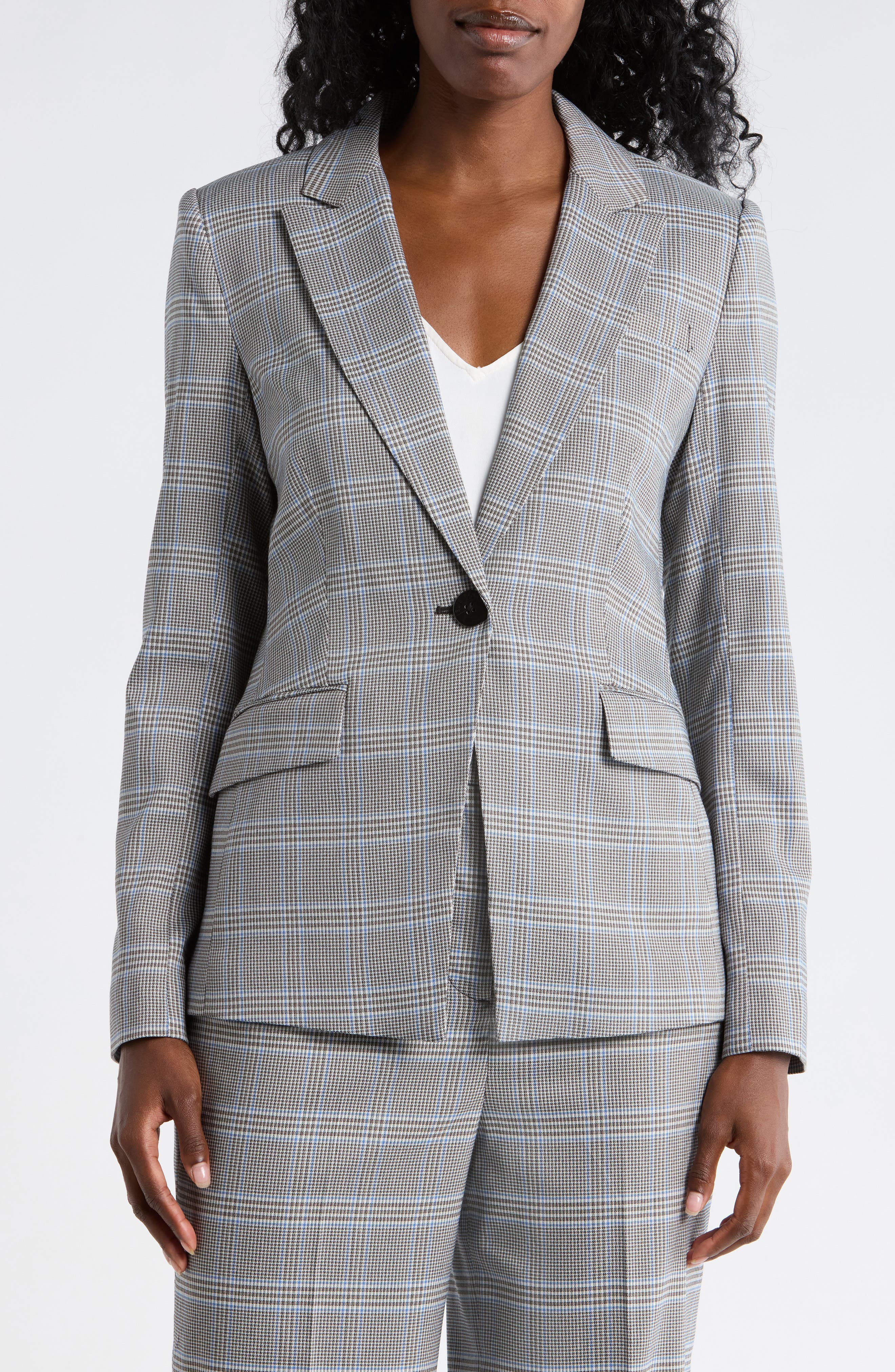 Elie Tahari The Kensington Plaid Blazer