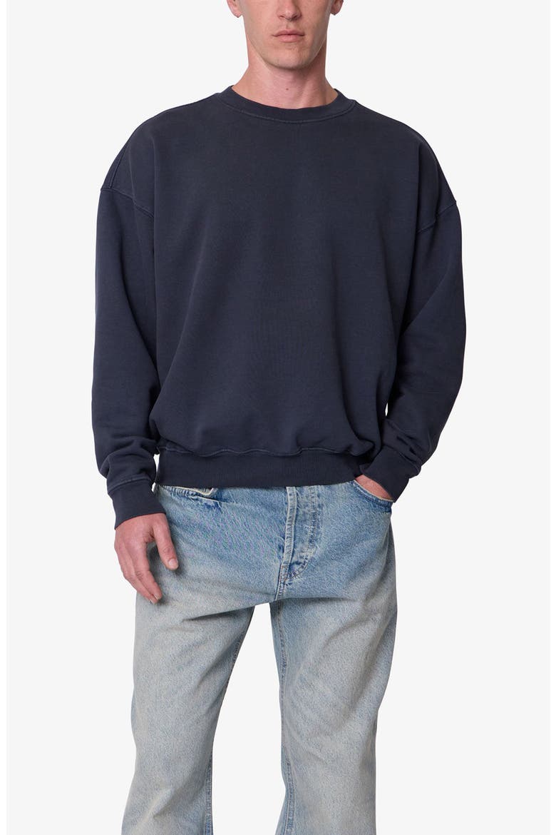 Heavyweight Basic Crewneck Sweatshirt, Main, color, WASHED BLACK