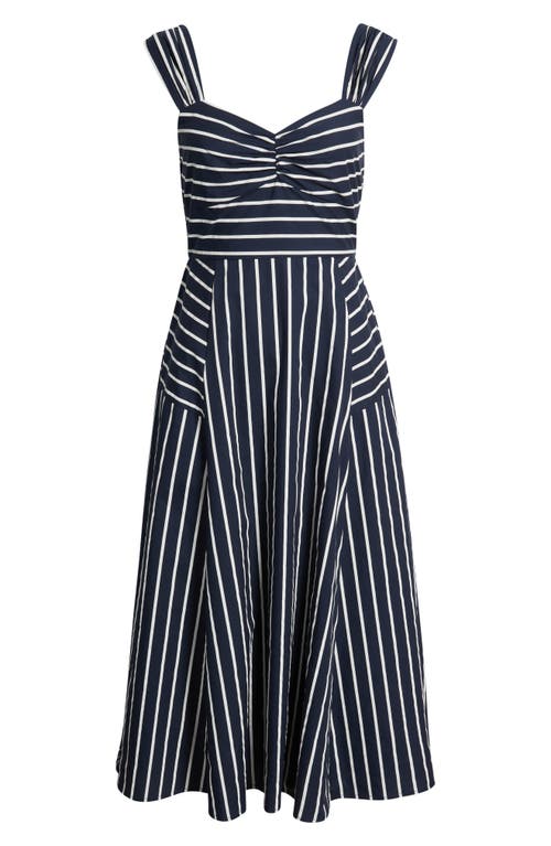 Zoe And Claire Mixed Stripe Sleeveless Sundress In Blue