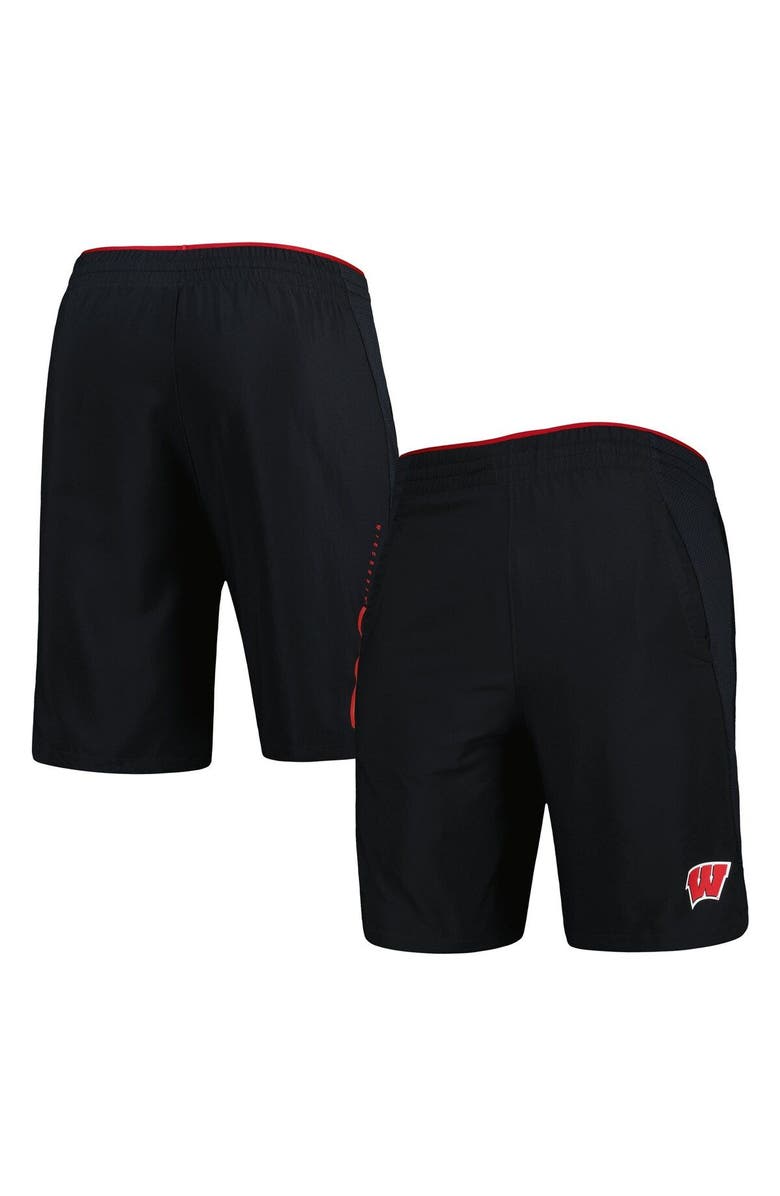 Under Armour Men's Under Armour Black Wisconsin Badgers Woven Shorts, Main, color, Black