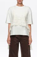 BIMBA Y LOLA Lace Overlay Boxy T-Shirt