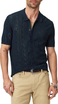 John Varvatos Emil Pointelle Short Sleeve Caridgan