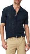 John Varvatos Emil Pointelle Short Sleeve Caridgan