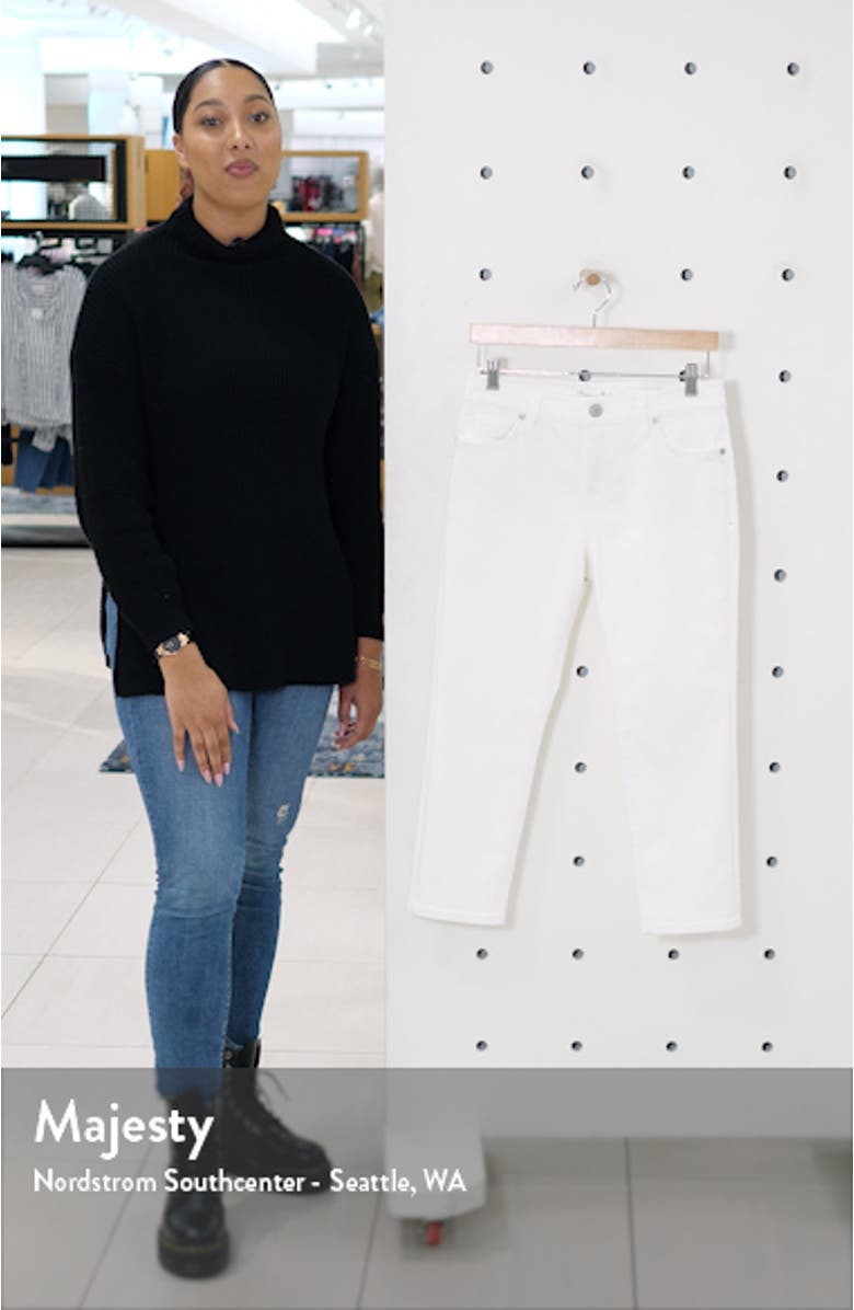 Ella Twill High Waist Crop White Jeans, sales video thumbnail