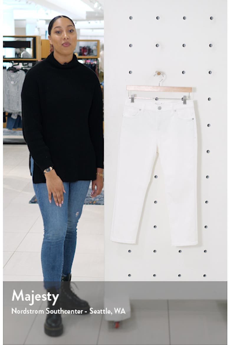 Ella Twill High Waist Crop White Jeans video
