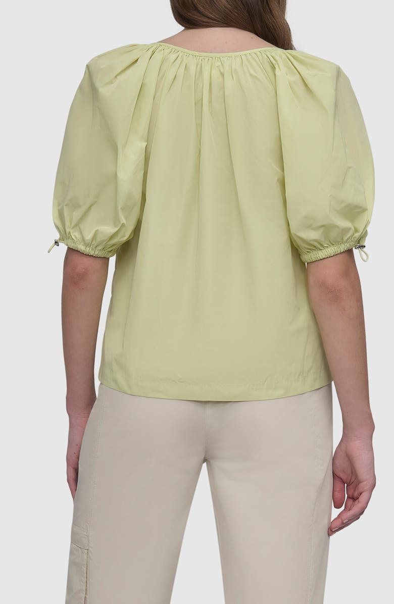 DKNY Drawcord Puff Sleeve Top, Alternate, color, Tea Green