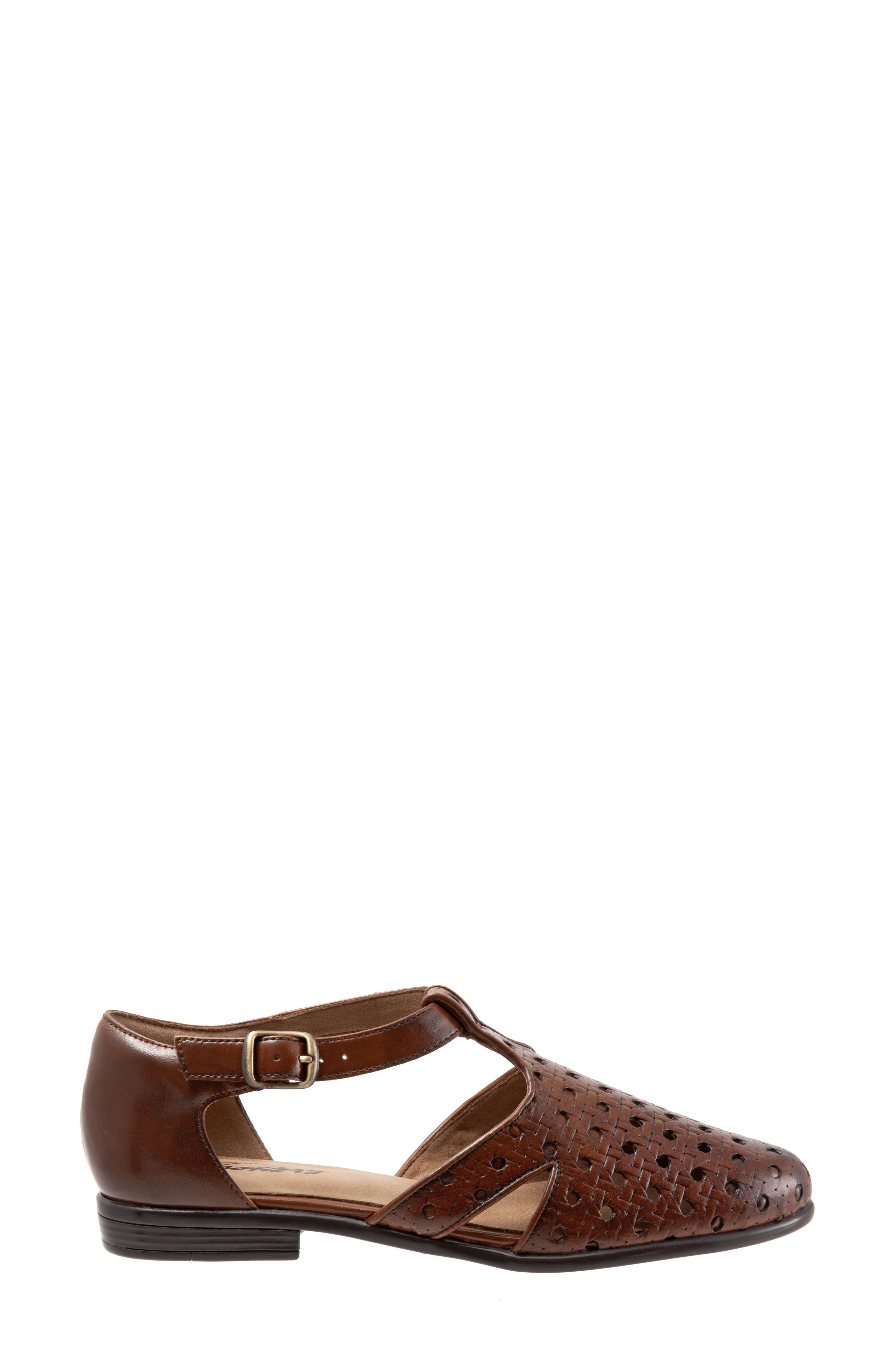 Leatha Open Weave Skimmer Flat, Alternate, color, BROWN LEATHER