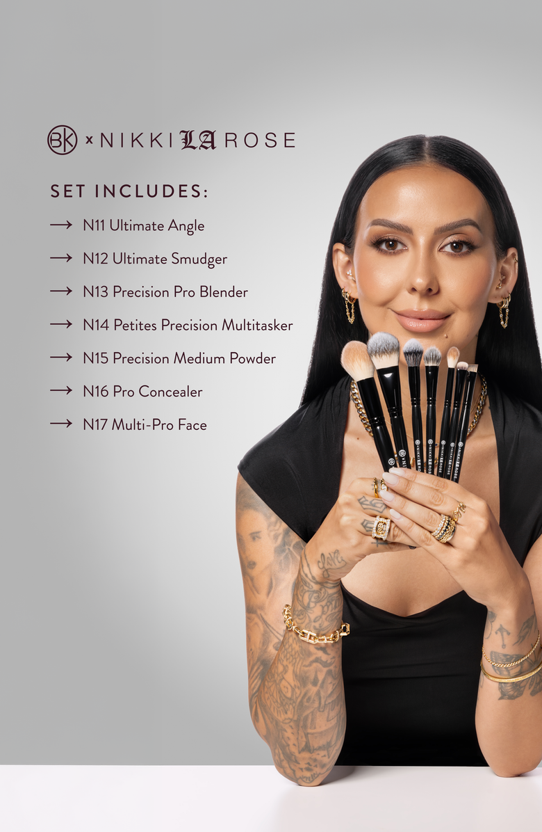BK Beauty Nikki La Rose Pro Artist Brush Set, Alternate, color, Black
