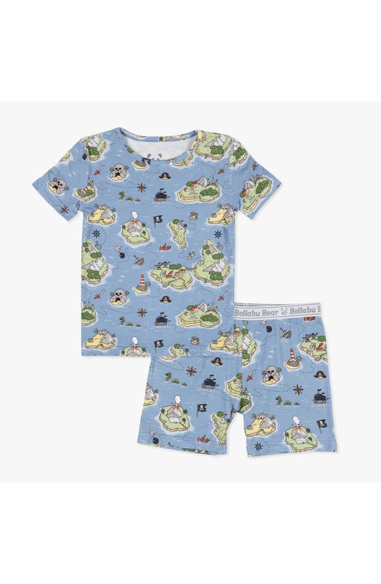 Bellabu Bear Pirate Cove Kids 2-Piece Short Sleeve & Shorts Pajama Set, Main, color, Pirate Cove