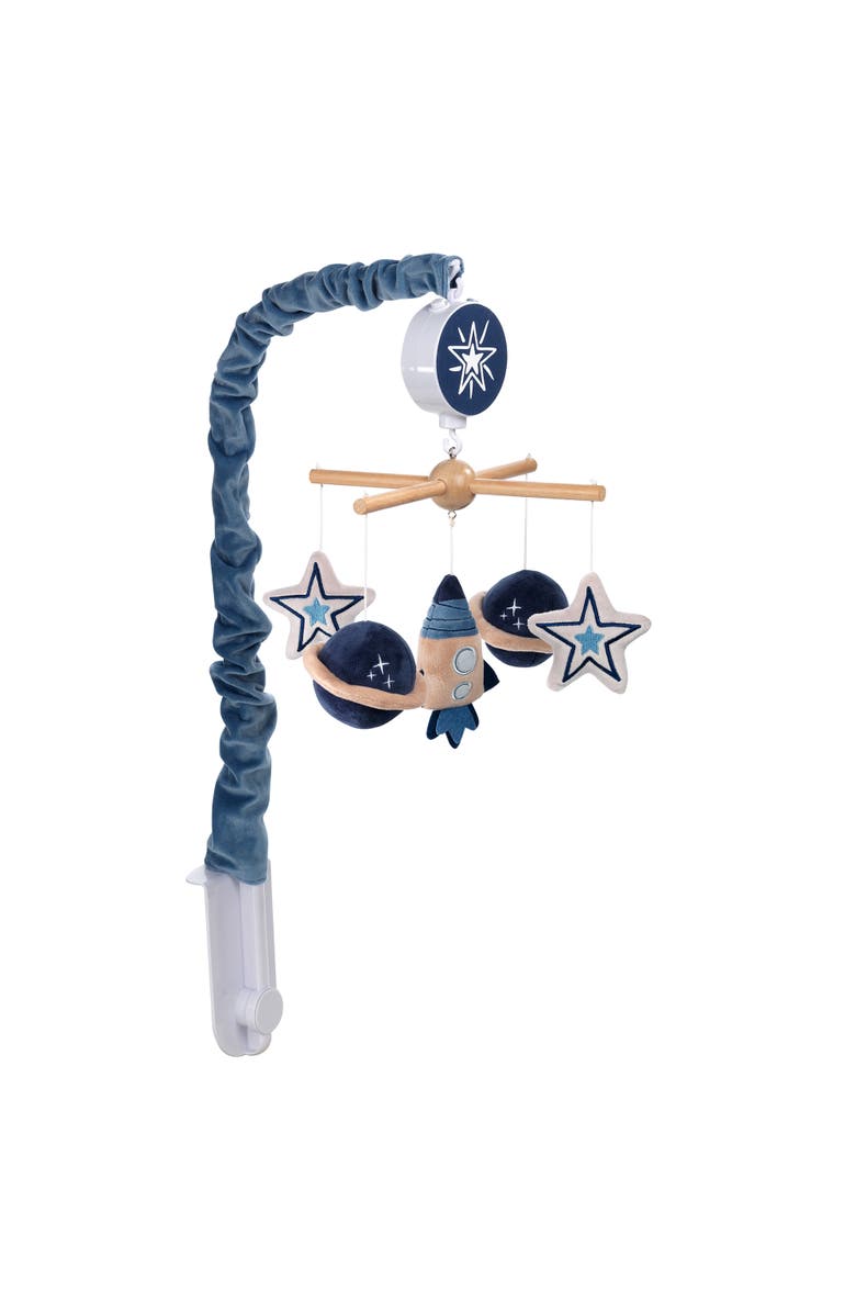 Lambs & Ivy Sky Rocket Planets/Stars Musical Baby Crib Mobile Soother Toy, Alternate, color, Blue