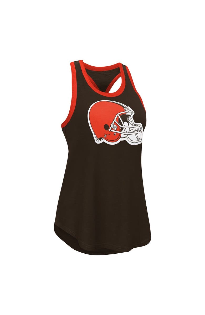 G-III 4HER BY CARL BANKS Women's G-III 4Her by Carl Banks  Brown Cleveland Browns Tater Burnout Scoop Neck Tank Top, Alternate, color, 