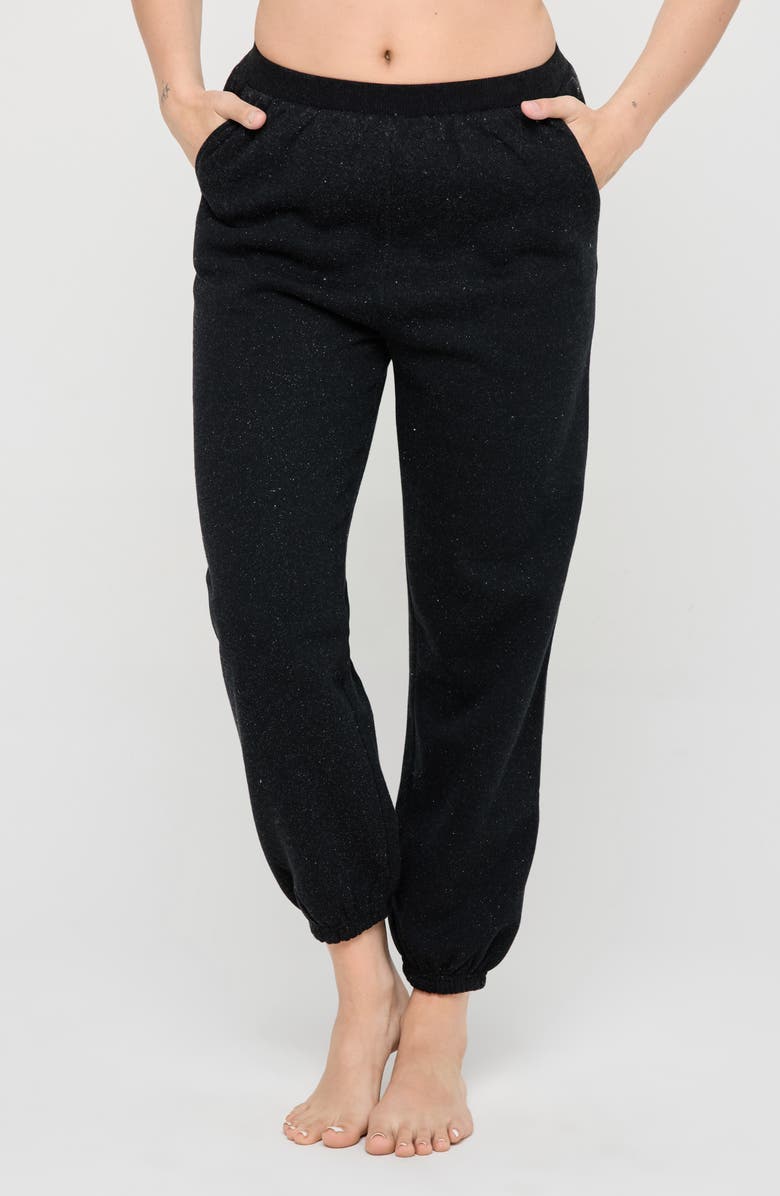 Spiritual Gangster Shimmer Sol Cozy Sweatpants, Alternate, color, Black