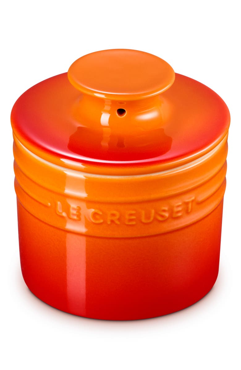 Le Creuset Stoneware Butter Crock, Alternate, color, Flame