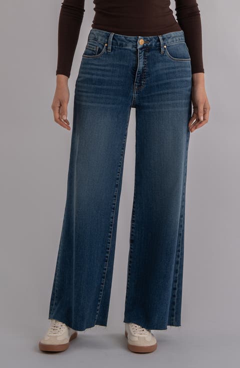 Meg Raw Hem High Waist Wide Leg Jeans (Rad)