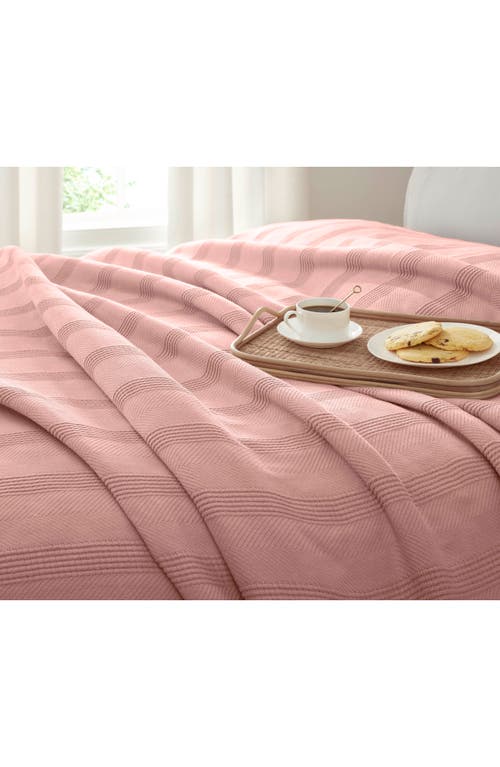 Vellux Textured Cotton Throw Blanket In Pink