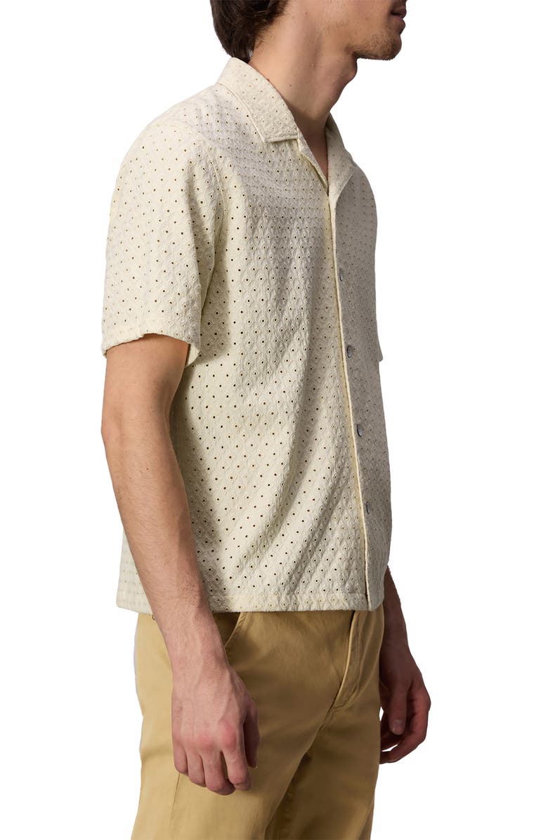 rag & bone Avery Open Weave Camp Shirt, Alternate, color, Marsh