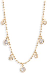 Nordstrom Scattered Bezel Cubic Zirconia Necklace