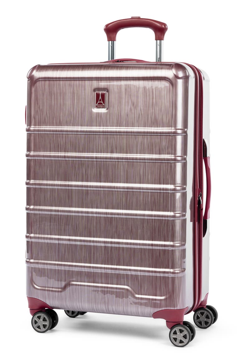 Rollmaster™ Lite 24" Expandable Medium Checked Hardside Spinner Luggage, Alternate, color, BURGUNDY