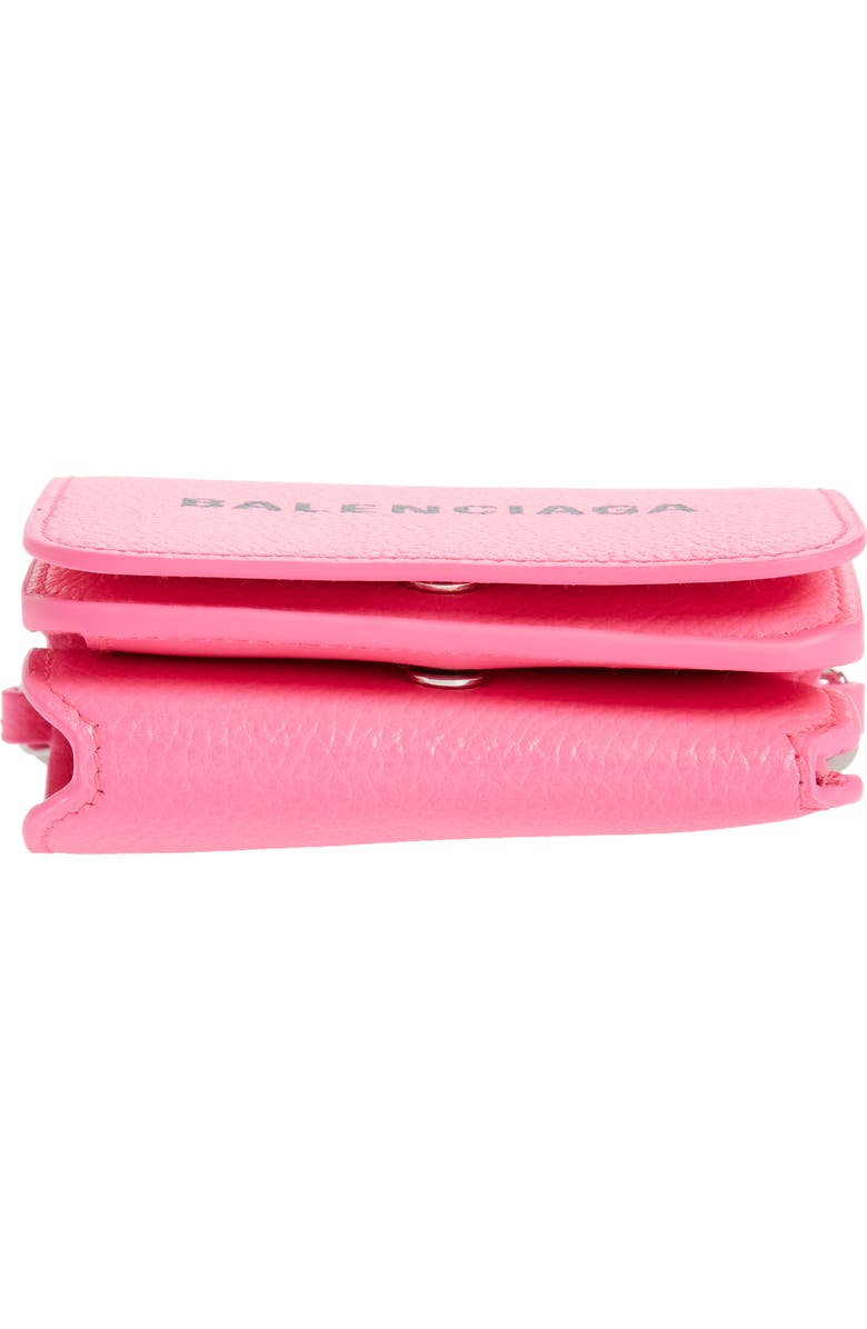 Balenciaga Mini Cash Leather Wallet on a Chain, Alternate, color,