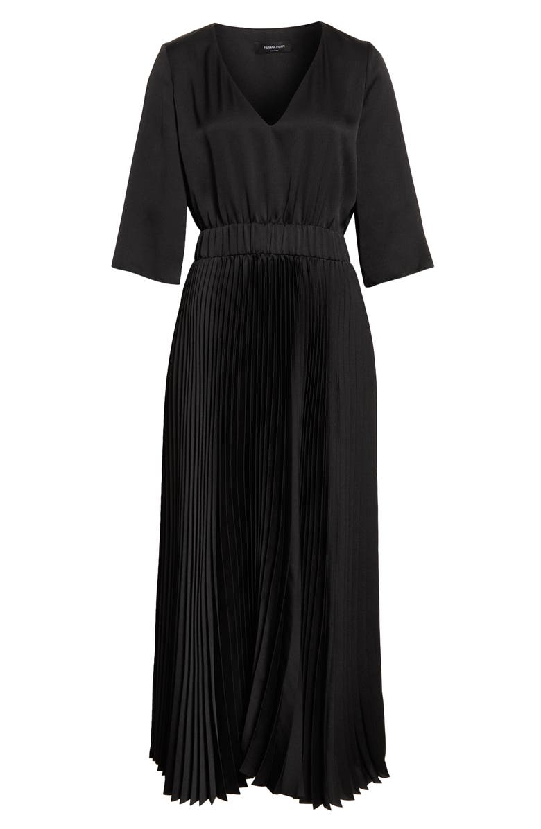 Fabiana Filippi Pleated Short Sleeve Dress, Alternate, color, 