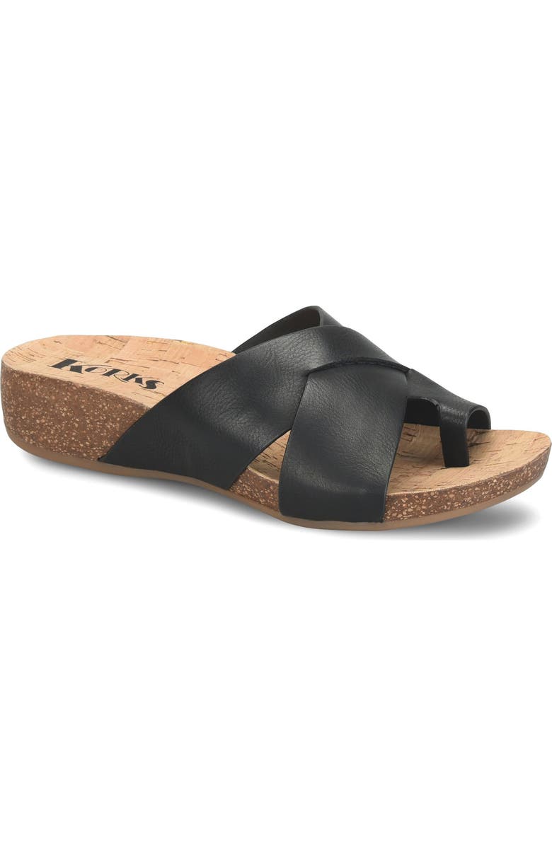KORKS Micha Toe Post Sandal, Main, color, Black
