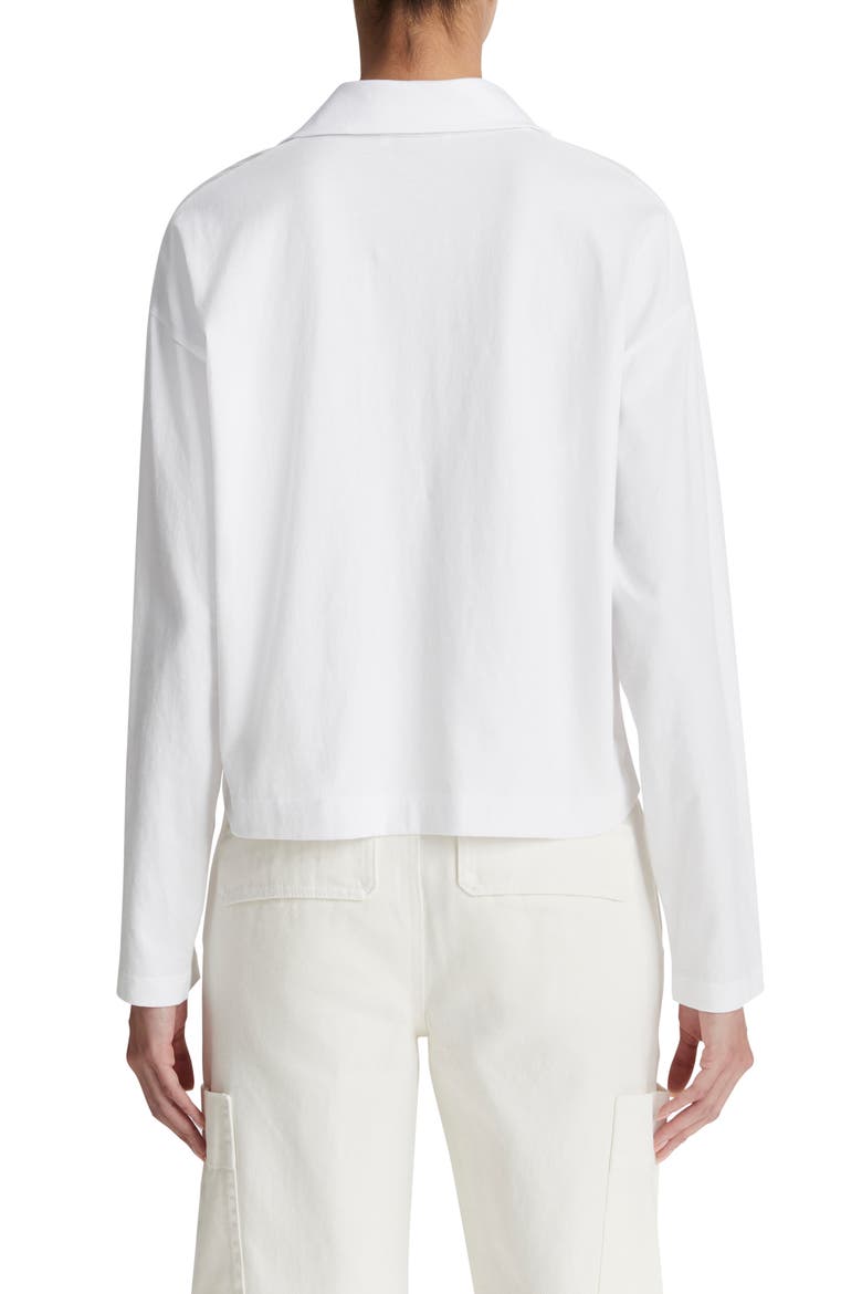 Easy Long Sleeve Cotton Polo, Alternate, color, OPTIC WHITE