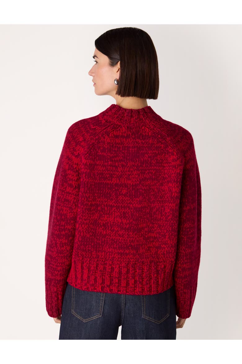 Chunky Wool Fleck Knit Sweater, Alternate, color, Red/Multi
