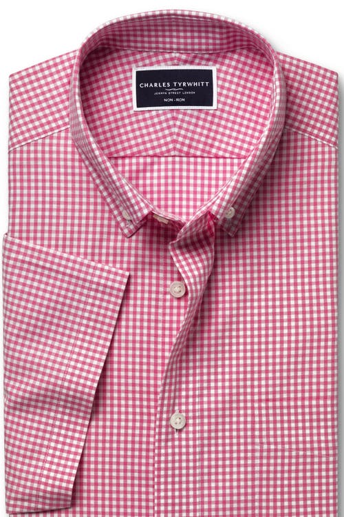 Charles Tyrwhitt Non-iron Stretch Check Short Sleeve Shirt