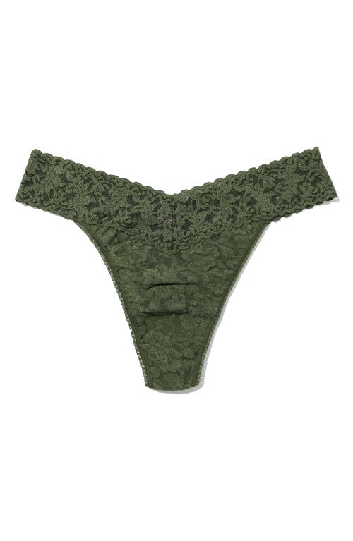 Hanky Panky Printed Signature Lace Original Rise Thong In Green