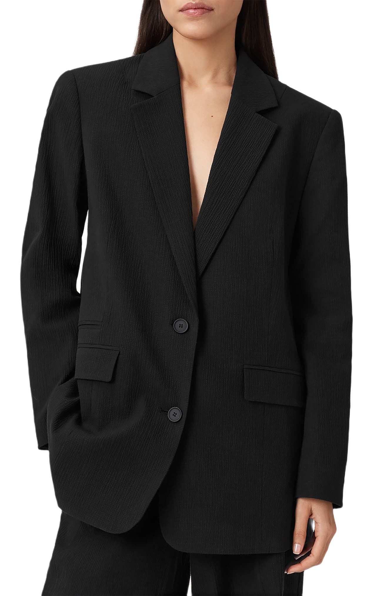 AllSaints Essen Stretch Cotton Blazer