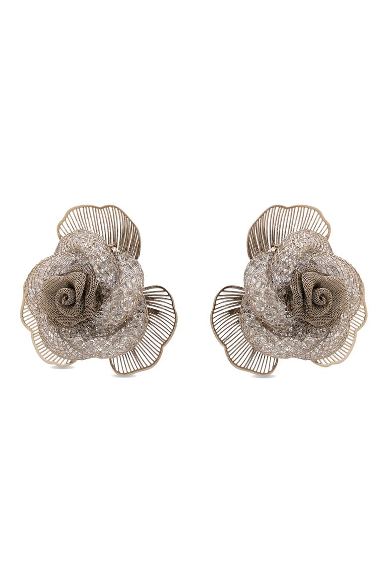 Annelyse Blossom Stud Earrings, Alternate, color, SILVER